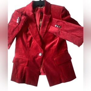 NWT White House Black Market Red Velvet Career Blazer size 4
